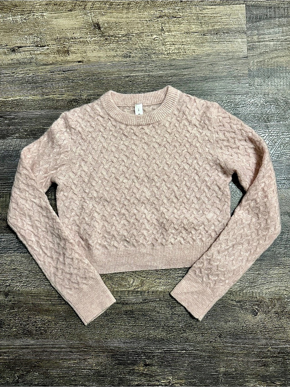 Lululemon Women’s Pink Mist Small Alpaca Wool-Blend Crosshatch Sweater